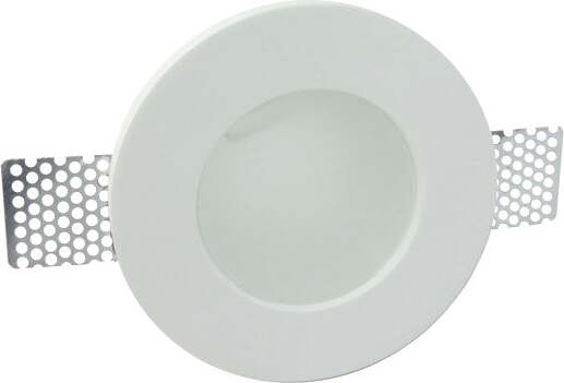 Porta-Faretto-Fisso-In-Gesso-Da-Incasso-Per-Lampade-Gu10-A-Led-Tondo-Con-Vetro