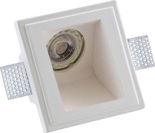 Porta-Faretto-Gesso-Incasso-Scomparsa-12x12cm-Quadrato-Led-Luci-Controsoffitto