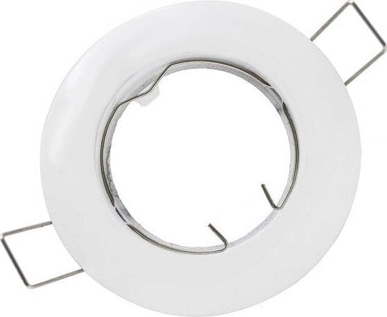 Porta-Faretto-Portafaretto-Fisso-Incasso-Lampadine-Lampada-Led-Gu10-Bianco-60mm