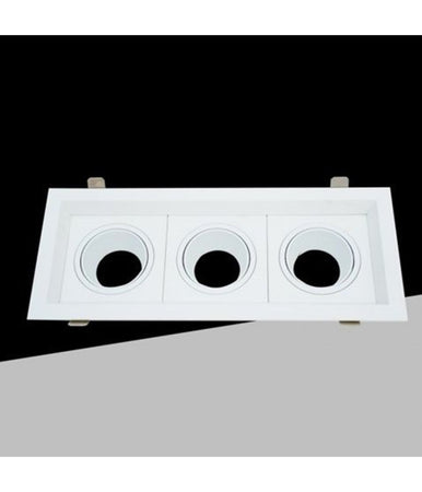 Porta Faretto Triplo Orientabile Incasso Bianco Per Lampadine Gu10 Gu5.3 P33-b3