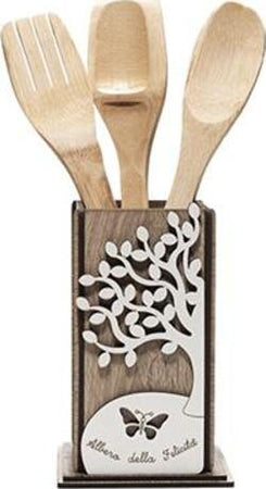 Porta mestoli personalizzabile in legno mdf 10 x h 16 cm, 3 mestoli inclusi Casa e cucina/Organizzazione interni/Contenitori e barattoli da cucina/Portaoggetti e supporti/Porta utensili da cucina MagiediNatale.it - Altamura, Commerciovirtuoso.it
