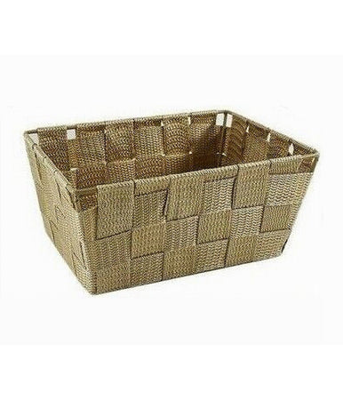 Porta Oggetti Multiuso Organizer Bagno Camera Cucina Tessuto Beige 19x14x9cm 79009