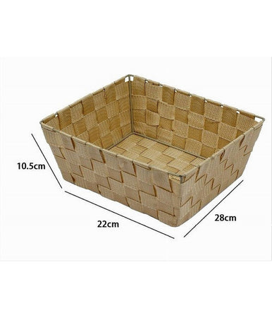 Porta Oggetti Organizer Bagno Camera Cucina In Tessuto Beige 28x22x10.5cm 79021