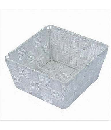 Porta Oggetti Organizer Bagno Camera Cucina In Tessuto Bianco 16x16x8.5 Cm 79114