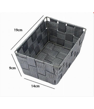Porta Oggetti Organizer Bagno Camera Cucina Tessuto Grigio Scuro 19x14x9cm 79118