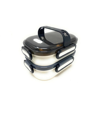 Porta Pranzo Termico Lunch Box 2 Livelli Contenitore Vaschetta Con Scomparti