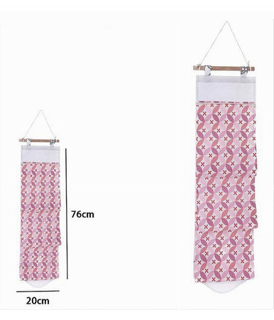 Porta Rotolo Organizer Da Appendere Con 3 Tasche In Tessuto Rosa Bagno 79199