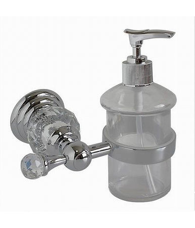 Porta Sapone Dispenser Sapone Liquido Vetro Montaggio Parete Bagno Crystal 52831