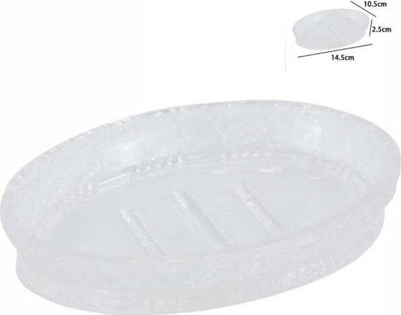 Porta-Sapone-In-Vetro-Ovale-Da-Appoggio-Lavabo-Bagno-Vasca-Doccia-10.5x14.5x2.5