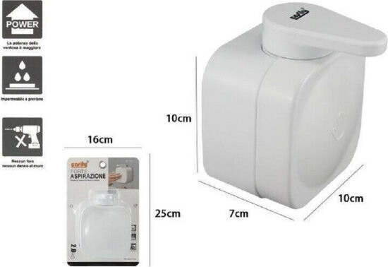 Porta-Sapone-Liquido-Dispenser-A-Parete-A-Ventosa-Bianco-Accessori-Bagno-59546