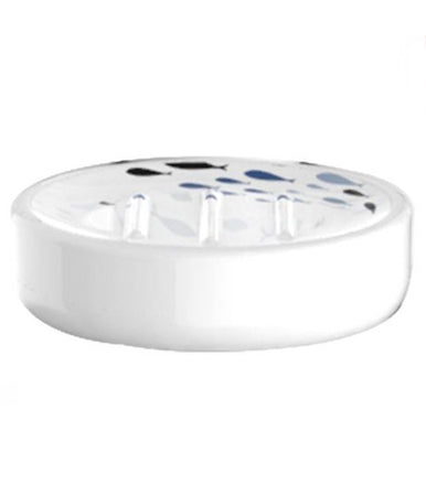 Porta Sapone Saponetta Bianco Pesciolini Accessorio Per Bagno In Ceramica 69877