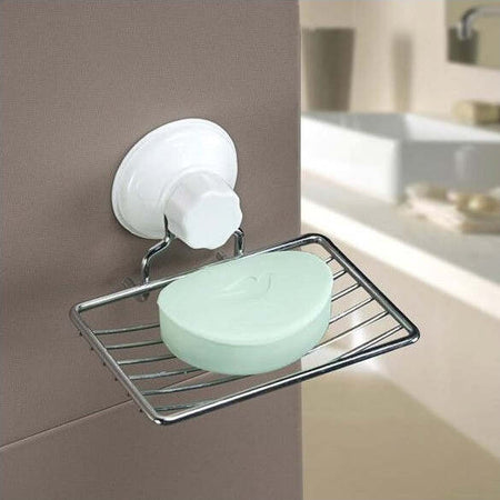 Porta-Sapone-Saponetta-Con-Attacco-A-Ventosa-A-Parete-Per-Bagno-In-Acciaio