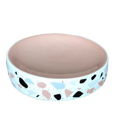 Porta Sapone Saponetta Graniglia Bianco Multicolore Rosa Accessorio Bagno 59877