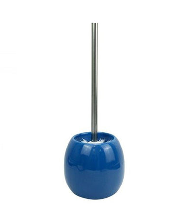 Porta Scopino In Ceramica Blu Con Scopino Moderno Accessori Arredo Bagno 79259