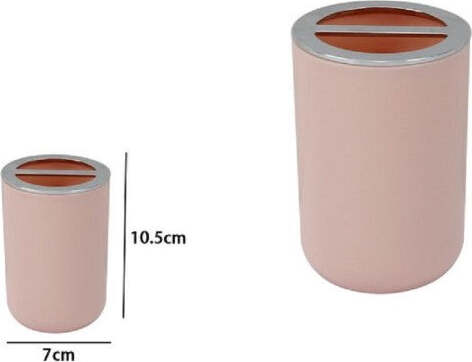 Porta-Spazzolini-Bicchiere-Accessori-Bagno-2-Fori-Rosa-Silver-Contenitore-79869