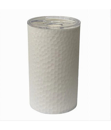 Porta Spazzolini Bicchiere Accessorio Arredo Bagno Bianco Lavorato 3 Fori 79174