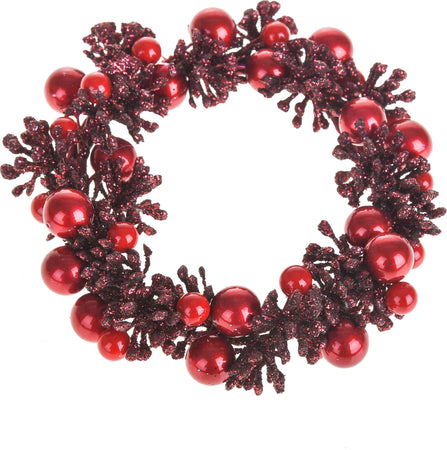 Portacandela centrotavola decorativo con bacche rosse per decorazioni natalizie, Ø 10 cm Casa e cucina/Decorazioni per interni/Candele e portacandele/Candele/Candele a colonna MagiediNatale.it - Altamura, Commerciovirtuoso.it