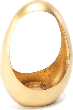 Portacandela in metallo a forma di Foglia, interno Oro, decorazione da 21 x 10 x h 29 cm Casa e cucina/Decorazioni per interni/Candele e portacandele/Candele/Candele a colonna MagiediNatale.it - Altamura, Commerciovirtuoso.it