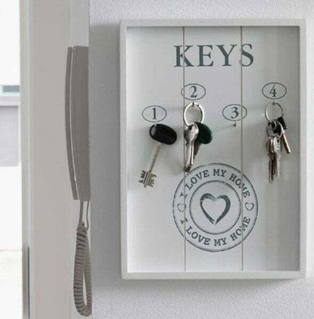 Portachiavi-Pannello-Appendi-Chiavi-In-Legno-4-Ganci-24-X-32-Cm-I-Love-My-Home