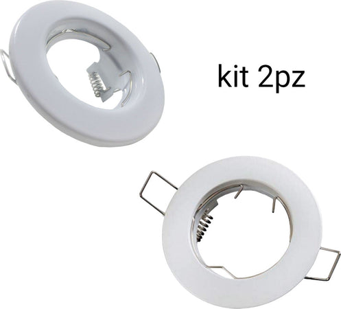 Portafaretto kit 2pz incasso fisso bianco lucido Illuminazione/Illuminazione per interni/Luci da incasso/Portafaretti da incasso Led Mall Home - Napoli, Commerciovirtuoso.it