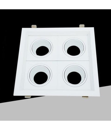 Portafaretto Quadruplo Orientabile Incasso Bianco Per Lampadine Gu10/gu5.3 P33-b4