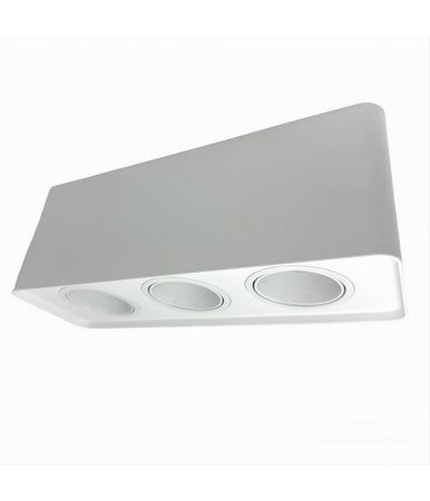 Portafaretto Triplo Orientabile Da Soffitto Bianco Per Faretto Gu10 Gu5.3 P34-b3