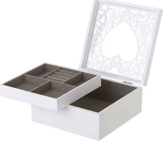 Portagioie-in-Legno-Bianco-Scatola-Organizer-Porta-Gioielli-Design-Shabby-Chic