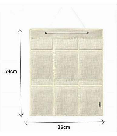 Portaoggetti Organizer A Sospensione 6 Tasche Tessuto Bagno Camera 59x36cm 69714