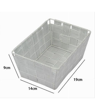 Portaoggetti Organizer Bagno Camera Cucina Tessuto Grigio Chiaro 19x14x9cm 79006