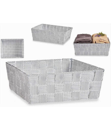 Portaoggetti Organizer Bagno Camera Cucina Tessuto Grigio Chiaro 19x14x9cm 79006