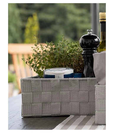 Portaoggetti Organizer Bagno Camera Cucina Tessuto Grigio Chiaro 19x14x9cm 79006