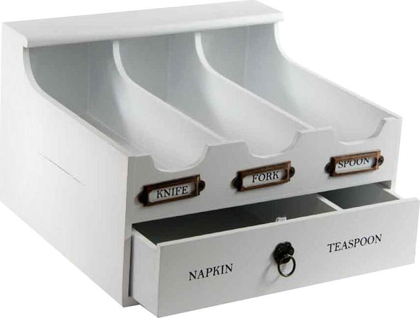 Portaposate-Cucina-3-Scomparti-con-Cassetto-Portatovaglioli-e-Porta-Cucchiaini