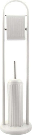 Portarotolo-Con-Spazzolone-Porta-Scopino-Bagno-Linear-In-Metallo-Bianco-22x81cm