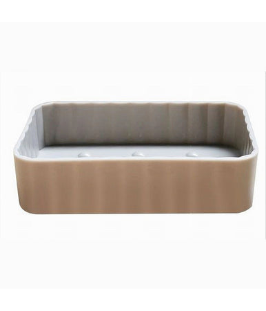 Portasapone Saponetta Bagno Rettangolare Tortora Rigato Accessorio Arredo 79192