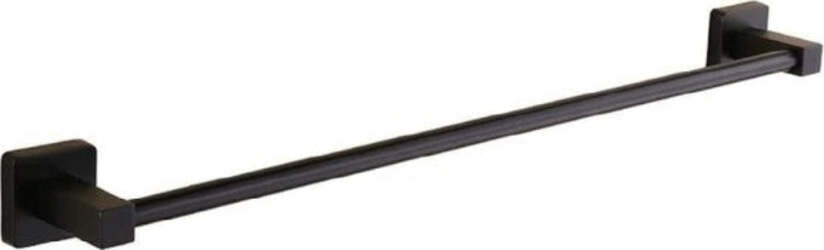 Portasciugamani-In-Acciaio-Inox-Singolo-Nero-Da-60-Cm-Per-Bagno-Design-Moderno