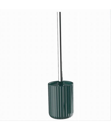Portascopino Arredo Da Bagno Wc Toilette Verde Rigato Con Scopino Completo 69955
