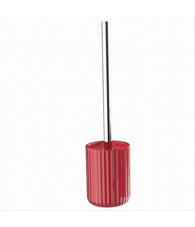 Portascopino Arredo Per Bagno Wc Toilette Rosso Rigato Con Scopino Completo 69914
