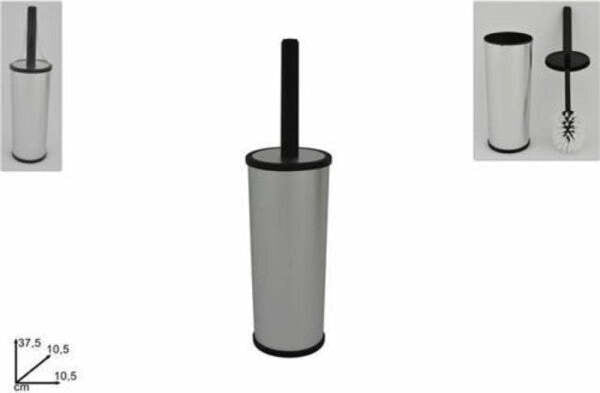 Portascopino-Porta-Scopino-Bagno-Wc-Toilette-Satinato-Con-Scopino-Completo