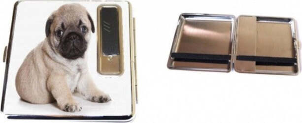 Portasigarette-Sigarette-+-Accendino-Antivento-Ricaricabile-Usb-In-Metallo