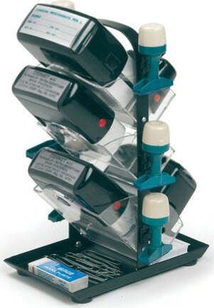 Portatimbri Fishbone - 6+6 posti - nero - Turikan Cancelleria e prodotti per ufficio/Archivio ufficio e accessori per scrivania/Etichette divisori per schedario e timbri/Timbri e materiali per timbri/Scatole per timbri Eurocartuccia - Pavullo, Commerciovirtuoso.it