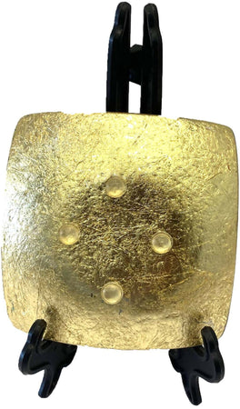 Posacenere Quadrato in Vetro Di Murano Murrina Millefiori E Foglia D'oro Fatto a Mano Made in Italy Artigianale 10x10 C