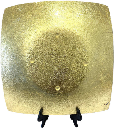 Posacenere Quadrato In Vetro Di Murano Murrina Millefiori E Foglia D'oro Fatto a Mano Made in Italy Artigianale 20x20 C