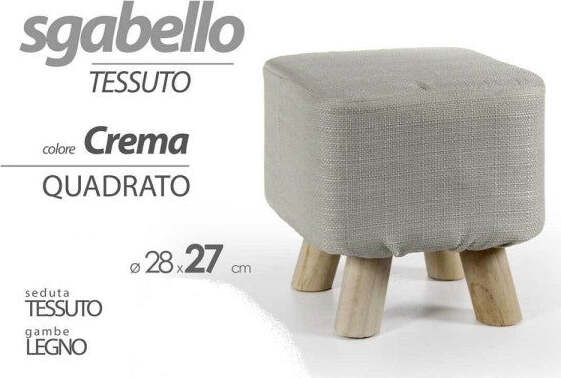 Pouf-Sgabello-Poggiapiedi-Quadrato-Crema-Tessuto-Pouff-Piedi-Legno-27x28cm-789861