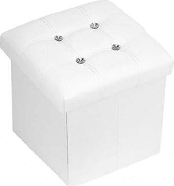 Pouff-Puff-Pouf-Contenitore-Imbottito-Portaoggetti-Seduta-Bianco-79436-38x38x35cm
