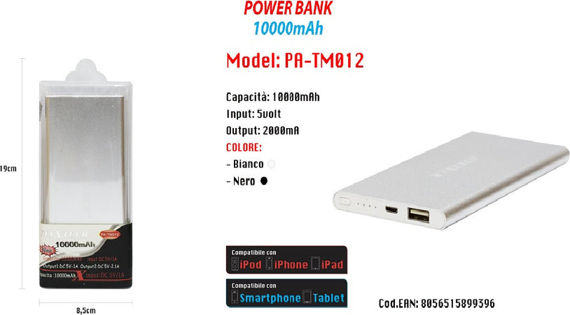 Power Bank Portatile Per Smartphone Cellulari 10000mah Carica Batteria Emergenza Powerbank Trade Shop italia - Napoli, Commerciovirtuoso.it