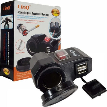 Presa-Accedisigari-Con-Doppia-Porta-Usb-Per-Moto-Motocicletta-Scooter-Auto-C-2a22