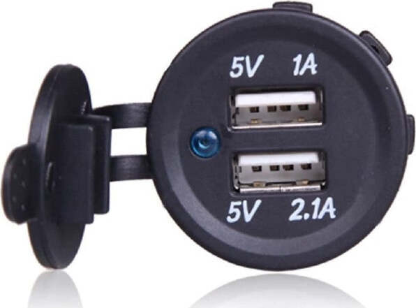 Presa-Di-Ricarica-1a-2.1a-12v-Moto-Impermeabile-Doppia-Porta-Usb-Atv-Barca-Auto
