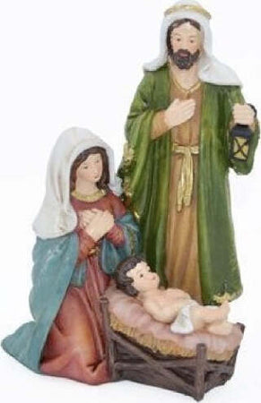 Presepe-Natività-In-Resina-Scenario-Sacra-Famiglia-Decorazioni-Natalizie-H24cm