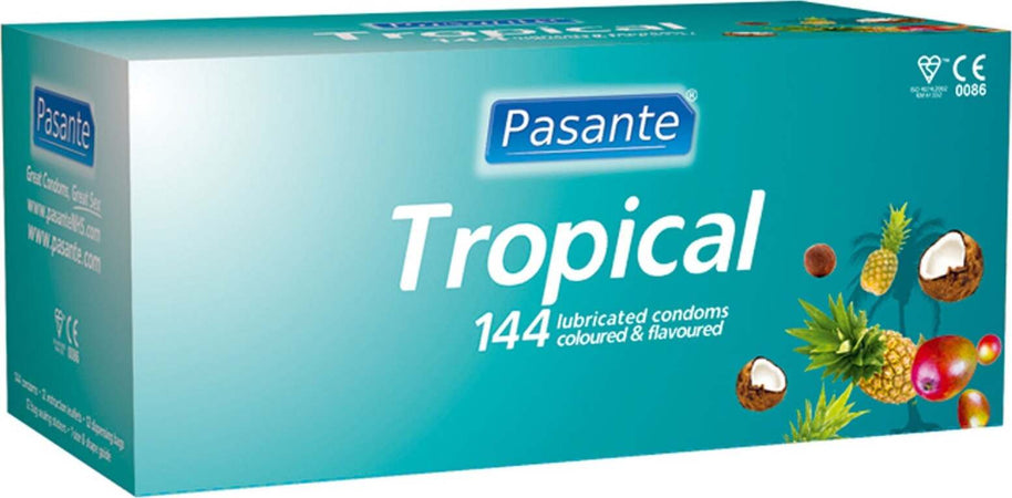 Preservativi Gusto Tropicale Pasante Tropical 48 Ananas - 48 Cocco - 48 Mango in Busta da 144 Pz Salute e cura della persona/Erotismo e contraccezione/Sesso sicuro e contraccezione/Preservativi/Preservativi maschili Kondorama - Martinsicuro, Commerciovirtuoso.it