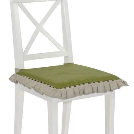 Coppia di cuscini coprisedie Ikebana idrorepellente in lino e cotone panama 40x40